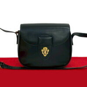 GUCCI bag logo calfskin leather Black shoulder pouch